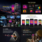 Ulefone Armor 27T Rugged Phone, 12GB+256GB, Thermal Imager, Night Vision, 10600mAh, 6.78 inch Android 14 MediaTek Helio G99 Octa Core, Network: 4G, NFC, OTG (Black)