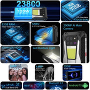 Unihertz Tank 3 / 8849, 16GB+512GB, 200MP Camera, Night Vision, 23800mAh Battery, 6.79 inch Android 13 Dimensity 8200 Octa Core, Network: 5G (Black)