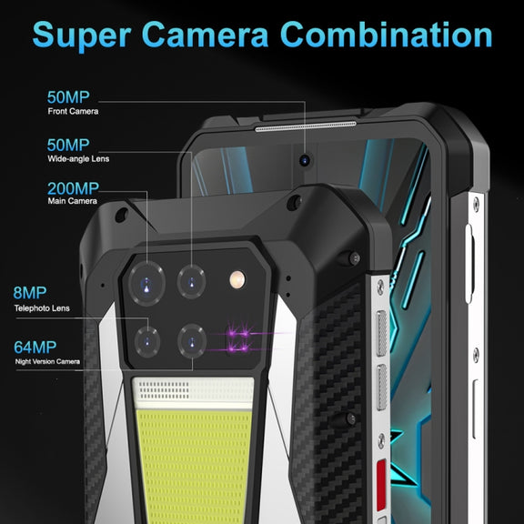 Unihertz Tank 3 / 8849, 16GB+512GB, 200MP Camera, Night Vision, 23800mAh Battery, 6.79 inch Android 13 Dimensity 8200 Octa Core, Network: 5G (Black)