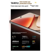 vivo iQOO Z9 Turbo+, 16GB+512GB, 6.78 inch Android 14.0 OriginOS 4 Dimensity 9300+ Octa Core 3.4GHz, OTG, NFC, Network: 5G, Support Google Play (Starlight White)