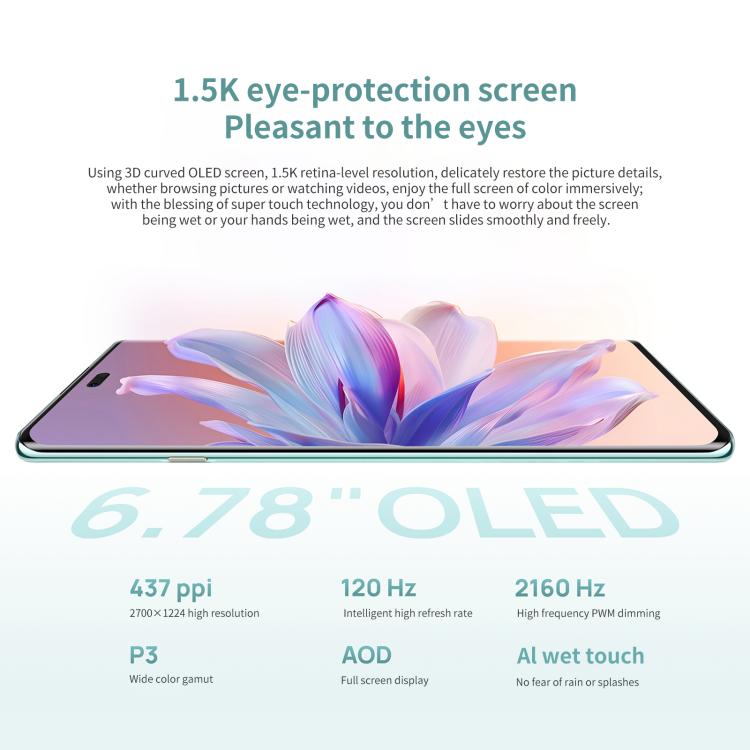 HUAWEI Enjoy 70X, 8GB+512GB, Screen Fingerprint, 6.78 inch HarmonyOS 4.2 Kirin 8000A Hexa Core, Network: 4G, OTG, NFC, Not Support Google Play (Black) - free shipping - PMc TechLife - Order now!