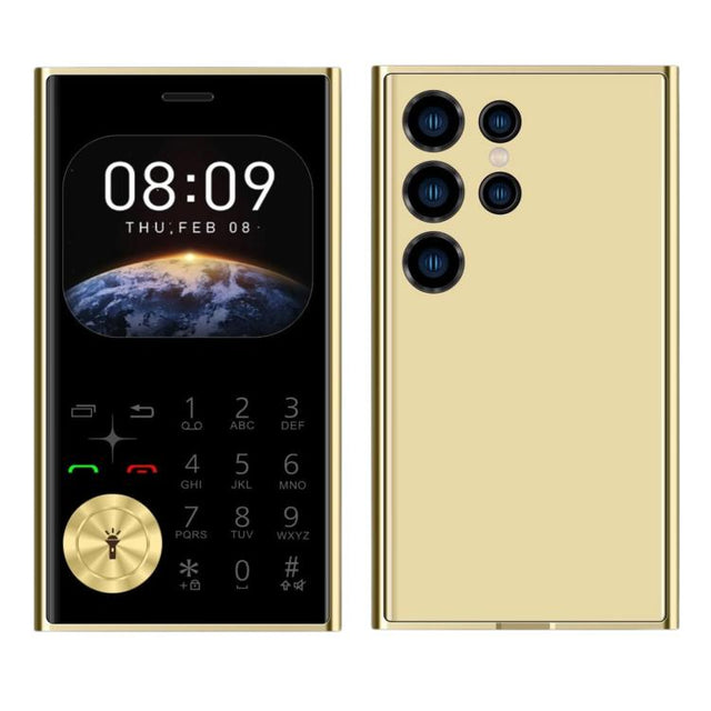 V8 Card Mobile Phone, 2.01 inch, MTK6261D, Support Bluetooth, FM, Torch, GSM, Dual SIM (Gold)