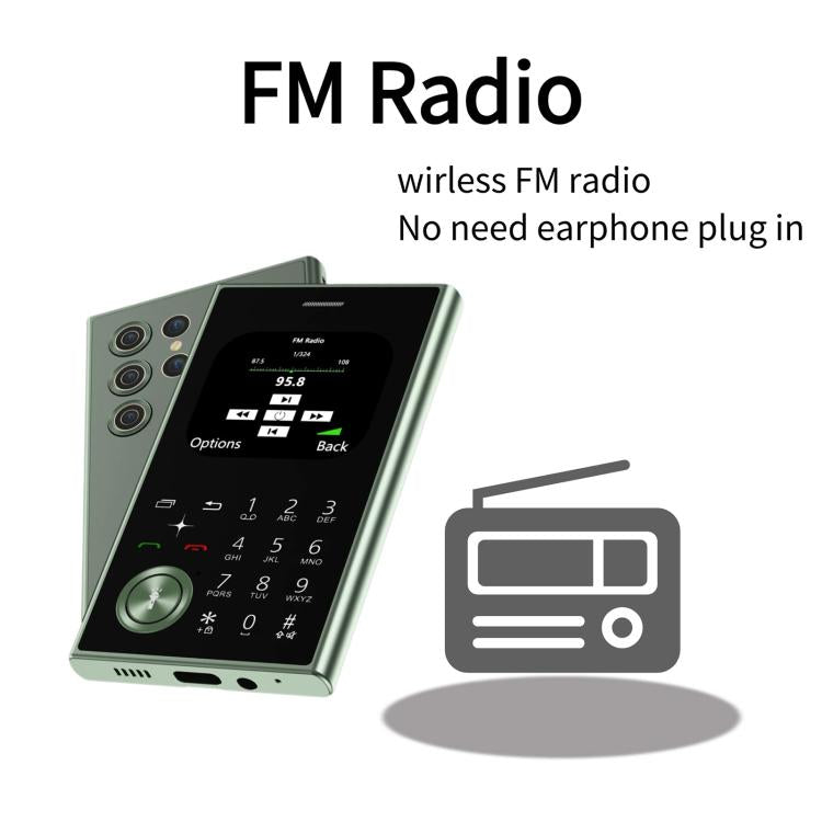 V8 Card Mobile Phone, 2.01 inch, MTK6261D, Support Bluetooth, FM, Torch, GSM, Dual SIM (Sky Blue)