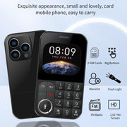 V9 Card Mobile Phone, 2.01 inch, MTK6261D, Support Bluetooth, FM, Torch, GSM, Dual SIM (Gold)