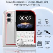 V10 Card Mobile Phone, 2.01 inch, MTK6261D, Support Bluetooth, FM, Torch, GSM, Dual SIM (Black)
