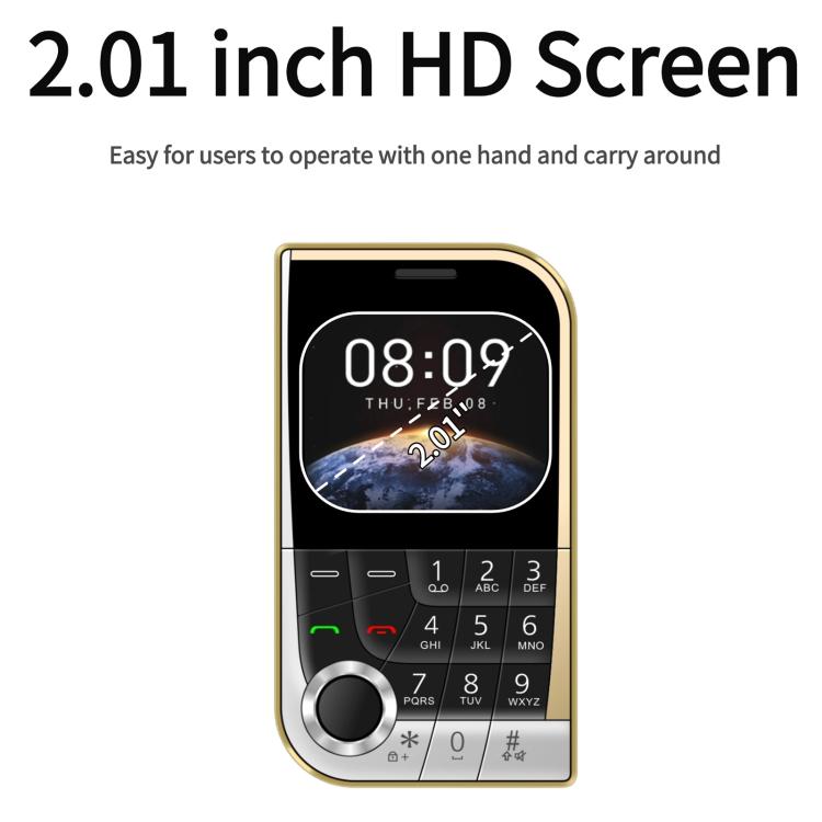 V10 Card Mobile Phone, 2.01 inch, MTK6261D, Support Bluetooth, FM, Torch, GSM, Dual SIM (Gold) - free shipping - PMc TechLife - Order now!