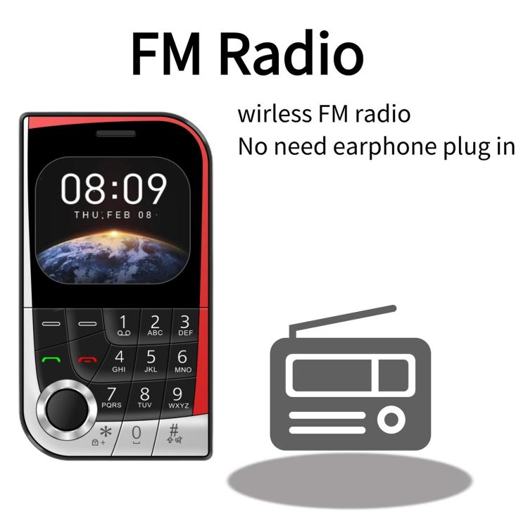 V10 Card Mobile Phone, 2.01 inch, MTK6261D, Support Bluetooth, FM, Torch, GSM, Dual SIM (Black)