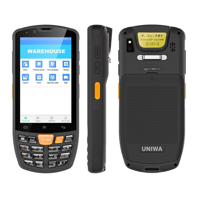 UNIWA HS006 Industrial PDA QR Code Scanner, 2GB+16GB, 4.0 inch Android 11 MediaTek MT6762 Octa Core, NFC, Network: 4G (EU Plug)