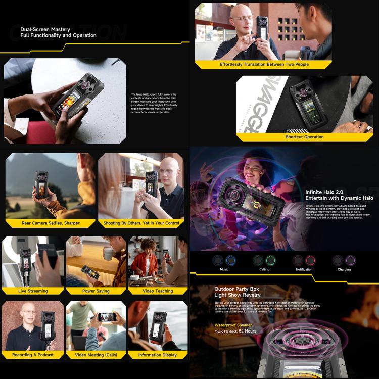Ulefone Armor 30 Pro Rugged Phone, 16GB+512GB, Night Vision, 6.95 inch + 3.4 inch Dual Screen Android 14 MediaTek Dimensity 7300X Octa Core, Network: 5G, OTG, NFC (Black) - free shipping - PMC Jewellery - Order now!