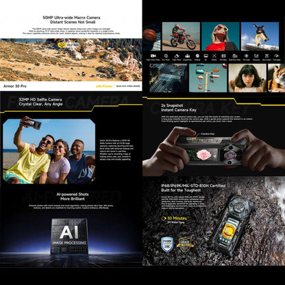 Ulefone Armor 30 Pro Rugged Phone, 16GB+512GB, Night Vision, 6.95 inch + 3.4 inch Dual Screen Android 14 MediaTek Dimensity 7300X Octa Core, Network: 5G, OTG, NFC (Black) - free shipping - PMC Jewellery - Order now!