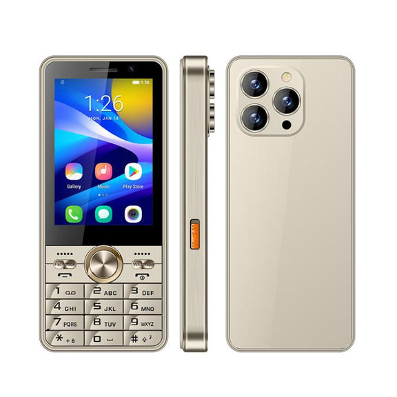 UNIWA XS17 Feature Phone, 2GB+16GB, 3.5 inch Android 8.1 MT6737M Quad Core, Network: 4G, Dual SIM Card (Gold)