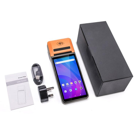 UNIWA V4P Standard Edition, 6 inch NFC Android 13 Smart Handheld POS Phone with Thermal Printer, 3GB+16GB, Unisoc SC9863a Octa Core, Network: 4G (Black)