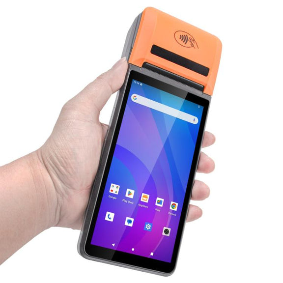 UNIWA V4P 2D QR Code Scanning Edition, 6 inch NFC Android 13 Smart Handheld POS Phone with Thermal Printer, 3GB+16GB, Unisoc SC9863a Octa Core, Network: 4G (Black)