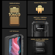 Oukitel WP23 Plus Rugged Phone, 8GB+256GB, 6.52 inch Android 14.0Unisoc T606 Octa-core, NFC, OTG, Network: 4G (Orange)