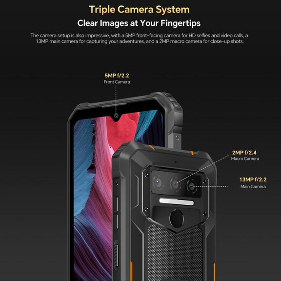 Oukitel WP23 Plus Rugged Phone, 8GB+256GB, 6.52 inch Android 14.0Unisoc T606 Octa-core, NFC, OTG, Network: 4G (Black)