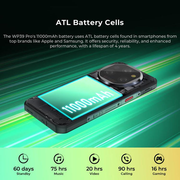 Oukitel WP39 Pro 5G Rugged Phone, 12GB+512GB, Night Vision, Fingerprint Identification, 6.6 inch Android 14 MediaTek Dimensity 6300 Octa Core, NFC, OTG, Network: 5G (Green)