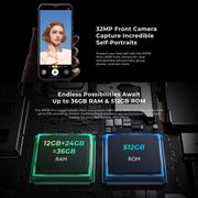 Oukitel WP39 Pro 5G Rugged Phone, 12GB+512GB, Night Vision, Fingerprint Identification, 6.6 inch Android 14 MediaTek Dimensity 6300 Octa Core, NFC, OTG, Network: 5G (Green)