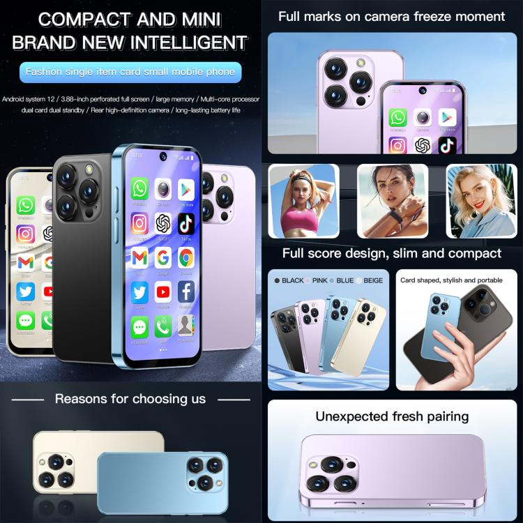 SOYES XS19 Pro, 6GB+128GB, 3.8 inch Android 12.0 MTK6762 Quad Core, Network: 4G, Dual SIM, GPS, OTG, Support Google Play Store (Blue) - free shipping - PMc TechLife - Order now!