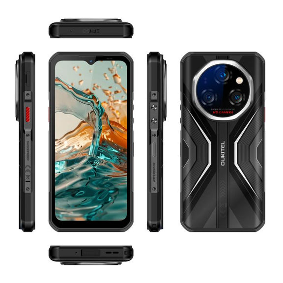 Oukitel WP55 Pro 5G Rugged Phone, 16GB+512GB, 108MP Camera, Fingerprint Identification, 6.6 inch Android 15 MediaTek Dimensity 7025 Octa Core, NFC, OTG, Network: 5G (Black)