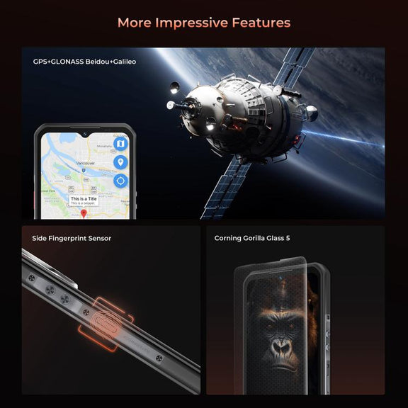 Oukitel WP55 Pro 5G Rugged Phone, 16GB+512GB, 108MP Camera, Fingerprint Identification, 6.6 inch Android 15 MediaTek Dimensity 7025 Octa Core, NFC, OTG, Network: 5G (Orange)