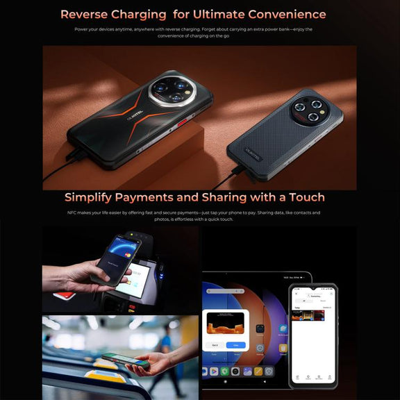 Oukitel WP55 Pro 5G Rugged Phone, 16GB+512GB, 108MP Camera, Fingerprint Identification, 6.6 inch Android 15 MediaTek Dimensity 7025 Octa Core, NFC, OTG, Network: 5G (Black)