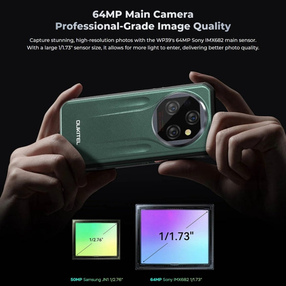 Oukitel WP39 5G Rugged Phone, 6GB+256GB, Night Vision, Fingerprint Identification, 6.6 inch MediaTek Dimensity 6100+ Octa Core, NFC, OTG, Network: 5G (Green)