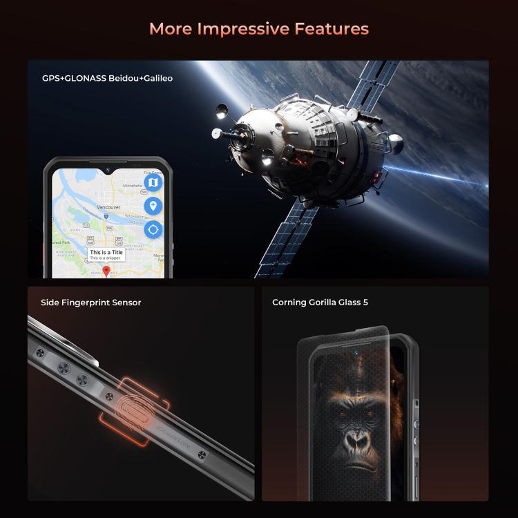 Oukitel WP55 5G Rugged Phone, 12GB+256GB, 108MP Camera, Fingerprint Identification, 6.6 inch Android 15 MediaTek Dimensity 7025 Octa Core, NFC, OTG, Network: 5G (Orange)