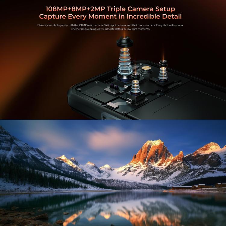 Oukitel WP55 5G Rugged Phone, 12GB+256GB, 108MP Camera, Fingerprint Identification, 6.6 inch Android 15 MediaTek Dimensity 7025 Octa Core, NFC, OTG, Network: 5G (Orange)