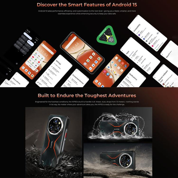 Oukitel WP55 5G Rugged Phone, 12GB+256GB, 108MP Camera, Fingerprint Identification, 6.6 inch Android 15 MediaTek Dimensity 7025 Octa Core, NFC, OTG, Network: 5G (Orange)