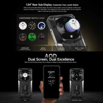 Ulefone Armor 28 Pro Rugged Phone, 16GB+512GB, Night Vision, 10600mAh, 6.67 inch + 1.04 inch Android 15 MediaTek Dimensity 7300 Octa Core, Network: 5G, NFC (Black) - free shipping - PMC Jewellery - Order now!