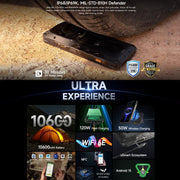 Ulefone Armor 28 Pro Rugged Phone, 16GB+512GB, Night Vision, 10600mAh, 6.67 inch + 1.04 inch Android 15 MediaTek Dimensity 7300 Octa Core, Network: 5G, NFC (Black)