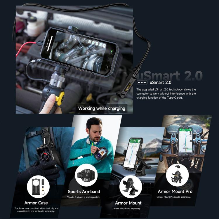 Ulefone Armor 28 Pro Rugged Phone, 16GB+512GB, Night Vision, 10600mAh, 6.67 inch + 1.04 inch Android 15 MediaTek Dimensity 7300 Octa Core, Network: 5G, NFC (Black)
