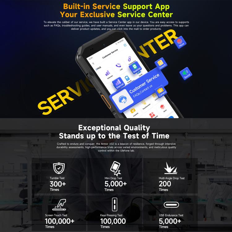 Ulefone Armor X32 Rugged Phone, 6GB+128GB, Night Vision, 5.65 inch Android 14 MediaTek Helio G91 Octa Core, Network: 4G, NFC, OTG (Few Orange) - free shipping - PMC TechLife - Order now!
