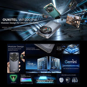 Oukitel WP200 Pro 5G Rugged Phone, 24GB+1TB, Screen Fingerprint, 6.7 inch Android 15.0 MTK Dimensity 8200 Octa-Core, NFC, OTG, Network: 5G (Grey)