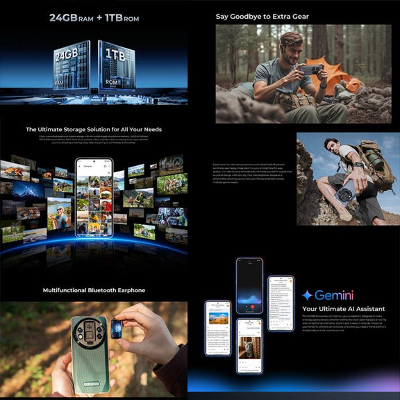 Oukitel WP200 Pro 5G Rugged Phone, 24GB+1TB, Screen Fingerprint, 6.7 inch Android 15.0 MTK Dimensity 8200 Octa-Core, NFC, OTG, Network: 5G (Grey)