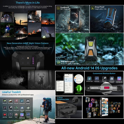 Unihertz 8849 Tank 3S Night Vision Projector Rugged Phone, 12GB+256GB, 6.79 inch Android 14 Dimensity 8200 Octa Core, Network: 5G (Black) - free shipping - PMC Jewellery - Order now!
