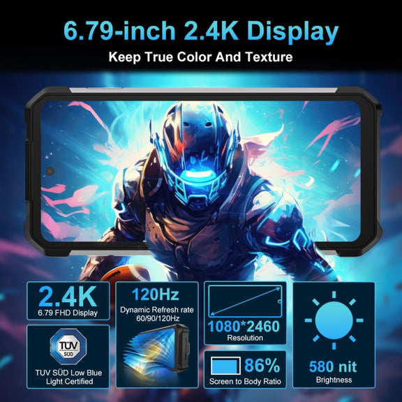 Unihertz 8849 Tank 2 Pro Night Vision Projector Rugged Phone, 12GB+256GB, 6.79 inch Android 14 MTK6789 Octa Core, Network: 4G (Black)