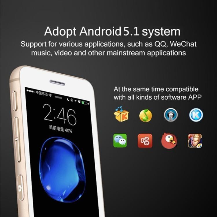 MELROSE S9, 512MB+8GB, 2.45 inch Android 5.1 MTK6580 Quad Core, Bluetooth, WiFi, Network: 3G (Gold) - free shipping - PMc TechLife - Order now!