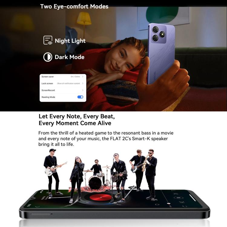 Blackview Oscal FLAT 2C, 2GB+64GB, 6.56 inch Android 14 Unisoc SC9863A T603 Octa Core, Network: 4G (Black) - free shipping - PMC TechLife - Order now!