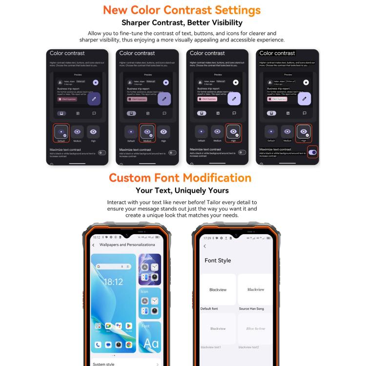 Blackview Oscal Marine 2, 4GB+64GB, 6.56 inch Android 15 Unisoc UMS9230E T615 Octa Core, Network: 4G, OTG, NFC (Orange)