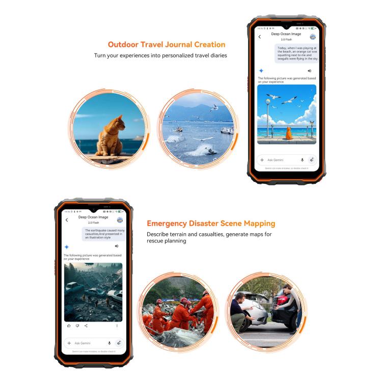 Blackview Oscal Marine 2, 4GB+64GB, 6.56 inch Android 15 Unisoc UMS9230E T615 Octa Core, Network: 4G, OTG, NFC (Orange)