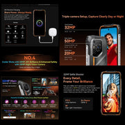 Blackview Oscal Pilot 3 5G Rugged Phone, 12GB+256GB, Night Vision Camera, 6.78 inch Android 15 MediaTek Dimensity 6300 Octa Core, Network: 5G, OTG, NFC (Black)