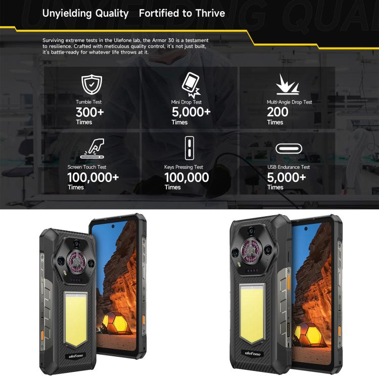 Ulefone Armor 30, 12GB+512GB, Night Vision, IP68/IP69K Rugged Phone, 6.95 inch Android 15 MediaTek Helio G100 Octa Core, Network: 4G, NFC, OTG (Black)