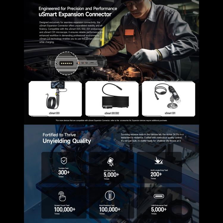 Ulefone Armor 34 Pro Projector, 16GB+512GB, Night Vision, IP68/IP69K Rugged Phone, 6.95 inch Android 15 MediaTek Dimensity 7300 Octa Core, Network: 5G, NFC, OTG (Black) - free shipping - PMC Jewellery - Order now!