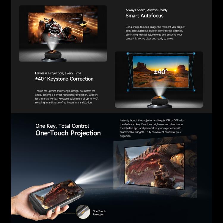 Ulefone Armor 34 Pro Projector, 16GB+512GB, Night Vision, IP68/IP69K Rugged Phone, 6.95 inch Android 15 MediaTek Dimensity 7300 Octa Core, Network: 5G, NFC, OTG (Black) - free shipping - PMC Jewellery - Order now!