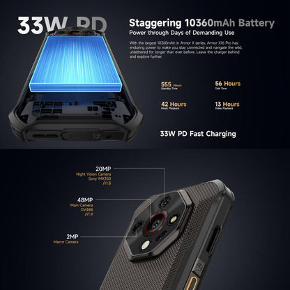 Ulefone Armor X16, 6GB+128GB, Night Vision, IP68/IP69K Rugged Phone, 6.56 inch Android 15 MediaTek Helio G91 Octa Core, Network: 4G, NFC, OTG (Sand Dune) - free shipping - PMC Jewellery - Order now!