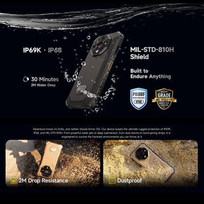 Ulefone Armor X16, 6GB+128GB, Night Vision, IP68/IP69K Rugged Phone, 6.56 inch Android 15 MediaTek Helio G91 Octa Core, Network: 4G, NFC, OTG (Sand Dune) - free shipping - PMC Jewellery - Order now!
