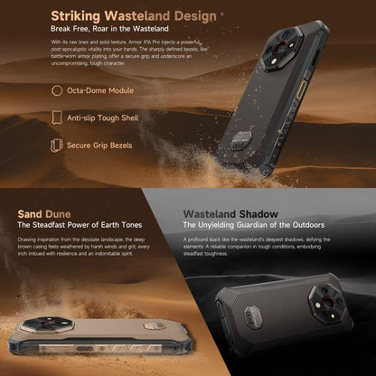 Ulefone Armor X16 Pro, 8GB+256GB, Night Vision, IP68/IP69K Rugged Phone, 6.56 inch Android 15 MediaTek Dimensity 6300 Octa Core, Network: 5G, NFC, OTG (Wasteland Shadow) - free shipping - PMC Jewellery - Order now!