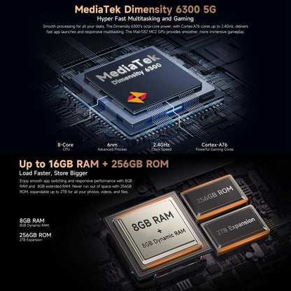 Ulefone Armor X16 Pro, 8GB+256GB, Night Vision, IP68/IP69K Rugged Phone, 6.56 inch Android 15 MediaTek Dimensity 6300 Octa Core, Network: 5G, NFC, OTG (Wasteland Shadow) - free shipping - PMC Jewellery - Order now!