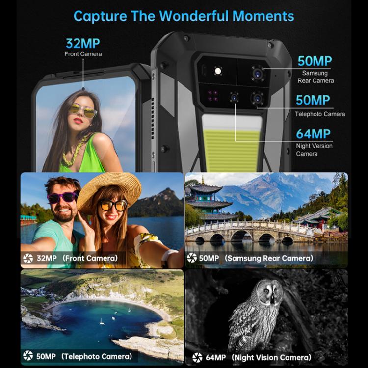 Unihertz Tank 4 Pro Projector Rugged Phone, 18GB+1TB, Night Vision, 6.73 inch Android 14 Dimensity 8300 Octa Core, Network: 5G, NFC (Black) - free shipping - PMC Jewellery - Order now!
